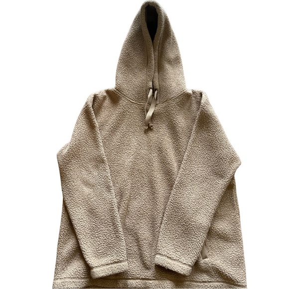Abercrombie & Fitch XL Sherpa Hoodie ~23” PTP Brown Polyester - Picture 2 of 5